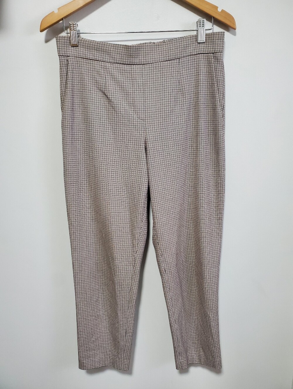 BABATON Conan 25" Cropped Pleated Dress Pants Houndstooth Sz 8 Pull-On Straight - Picture 2 of 13